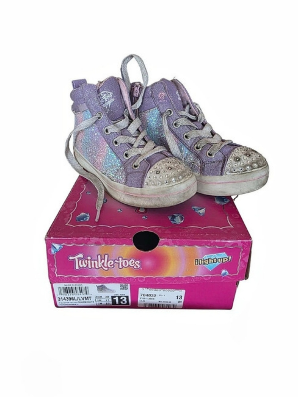 Skechers Twinkle Toes: Twi-Lites - Charm Glitz Glitter High-Top Sneakers Girls